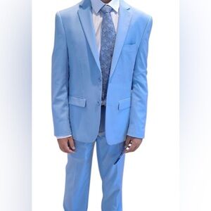3 pieces Light Blue Men's boys Suit jacket, white shirt and pants size 36S
